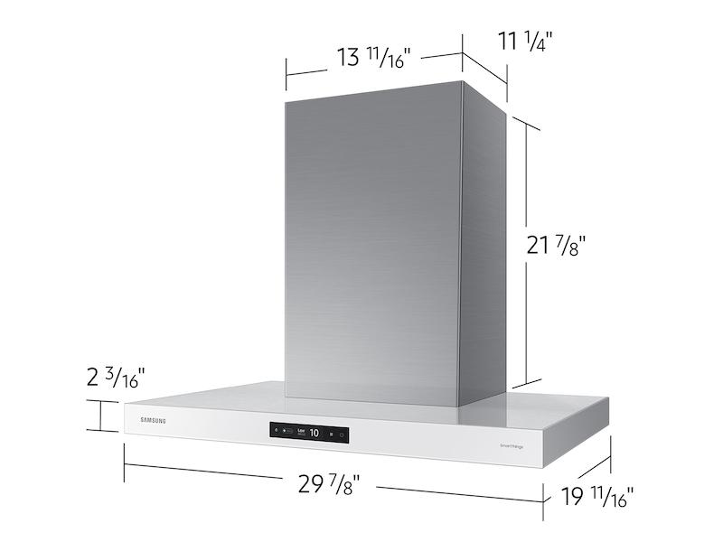 Samsung NK30CB700W12AA 30" Bespoke Smart Wall Mount Hood With Lcd Display In Clean White
